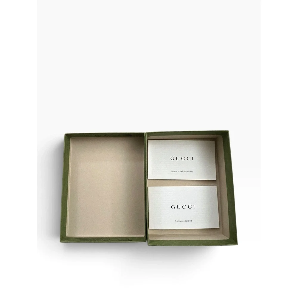 Authentic GUCCI Green Embossed Box, Dust Bag & Care Cards Set